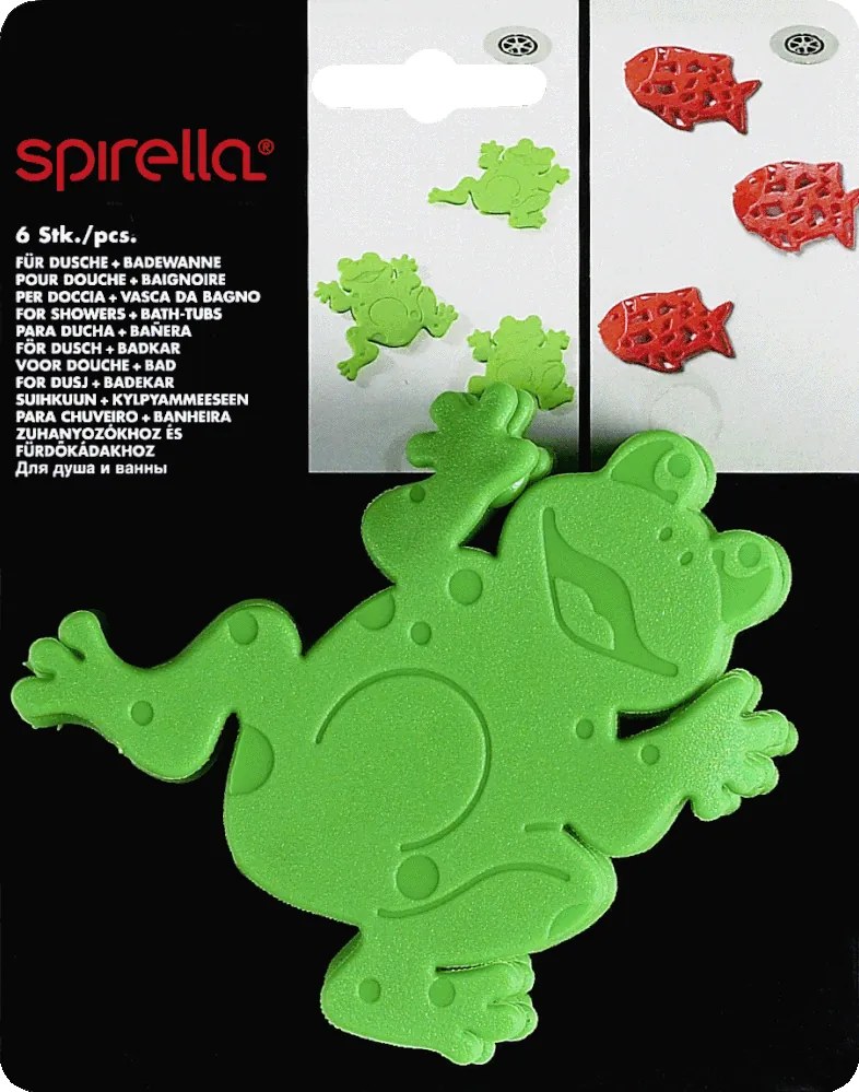 Set di tappetini antiscivolo per bambini 6 pz per la vasca 12x11 cm Frogtime – Spirella