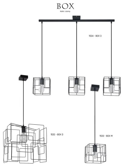 Jupiter 1533 - BOX M - Lampada a sospensione BOX E27/60W