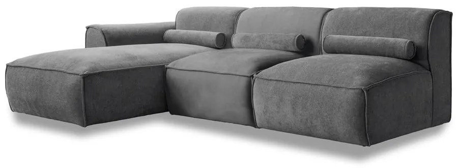 Divano angolare componibile grigio (con penisola a sinistra) Flex Felix – Miuform