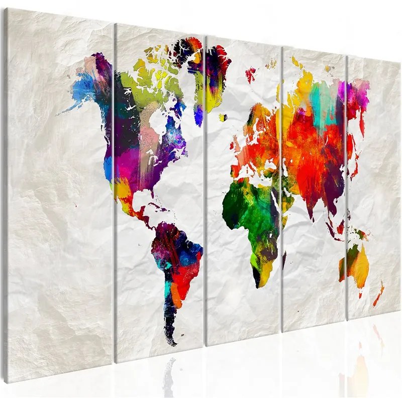 Quadro Crumpled Map  Colore colorful, Dimensioni e Misure 225x90