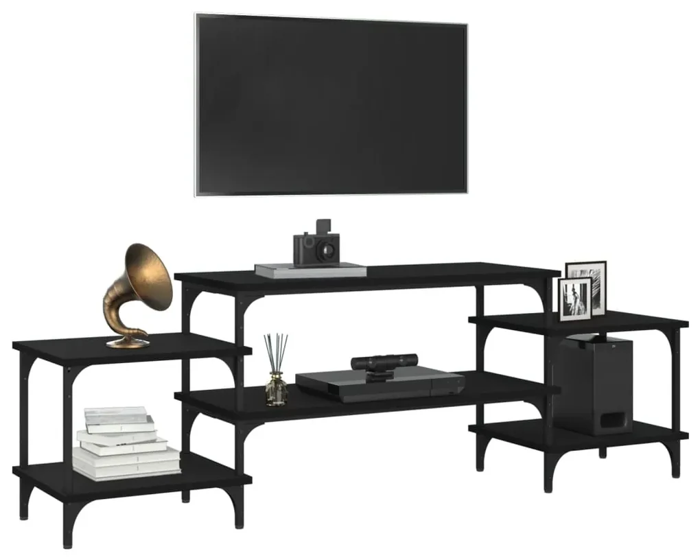 Mobile porta tv nero 157x35x52 cm in legno multistrato