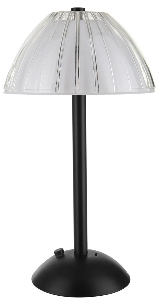 Lampada da tavolo touch 29 cm nera paralume cupola