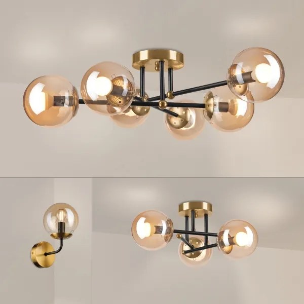 Brilagi - Lampadario da soffitto MALIVA 6xE14/15W/230V dorato