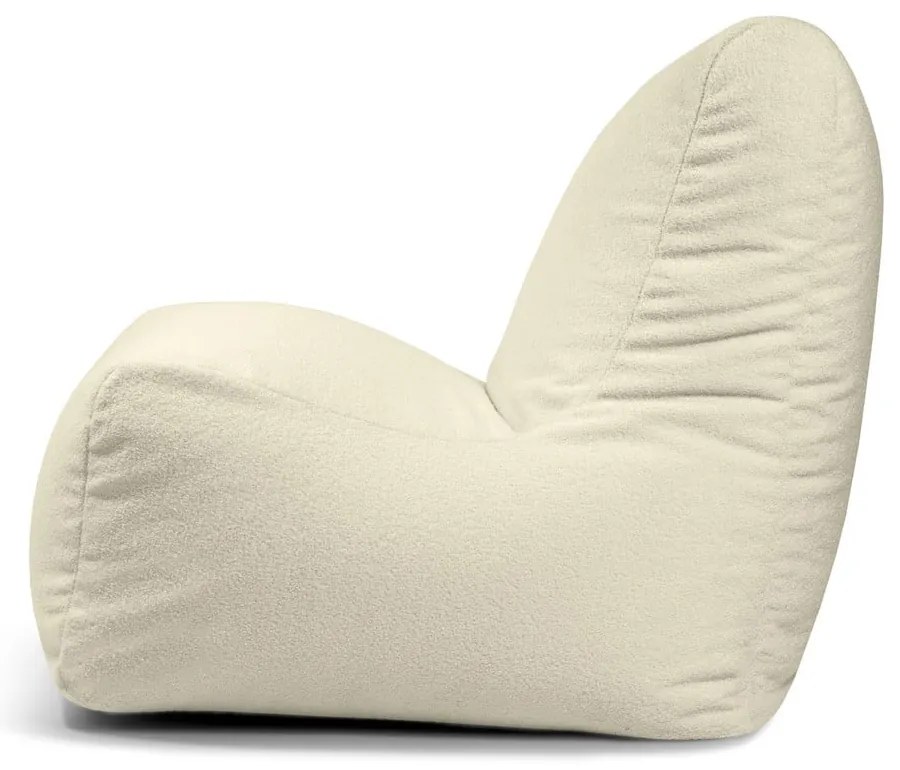 Puof a sacco color crema con rivestimento in bouclé Seat Lounge – SLOWDOWN