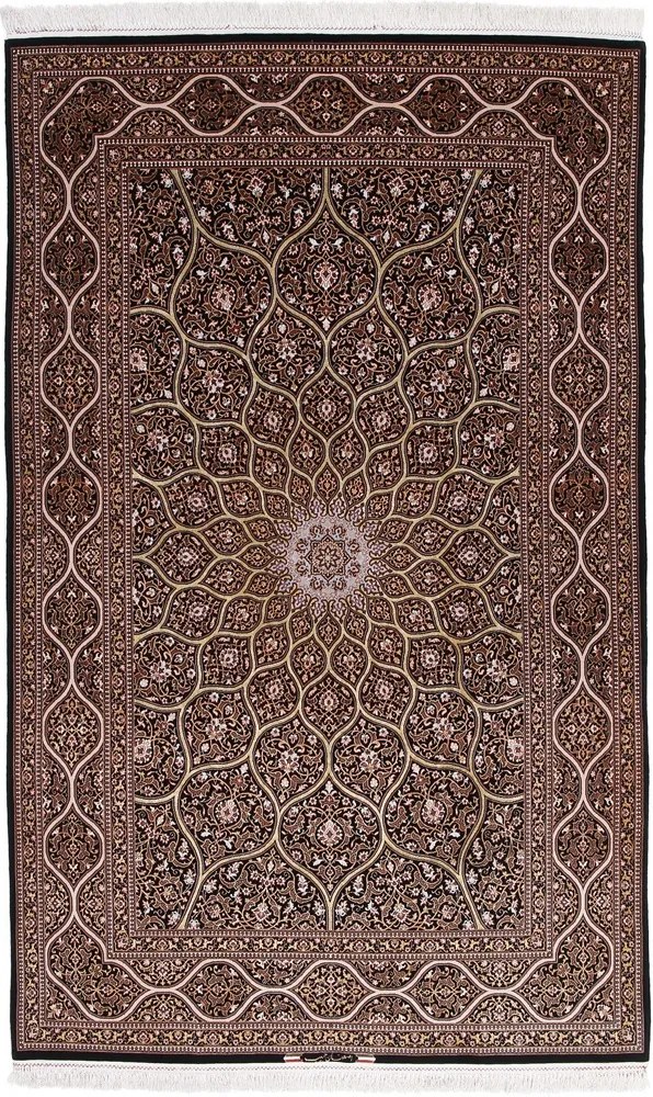 Isfahan Tappeto 240 x 150 Giallo (Iran) Annodato A Mano