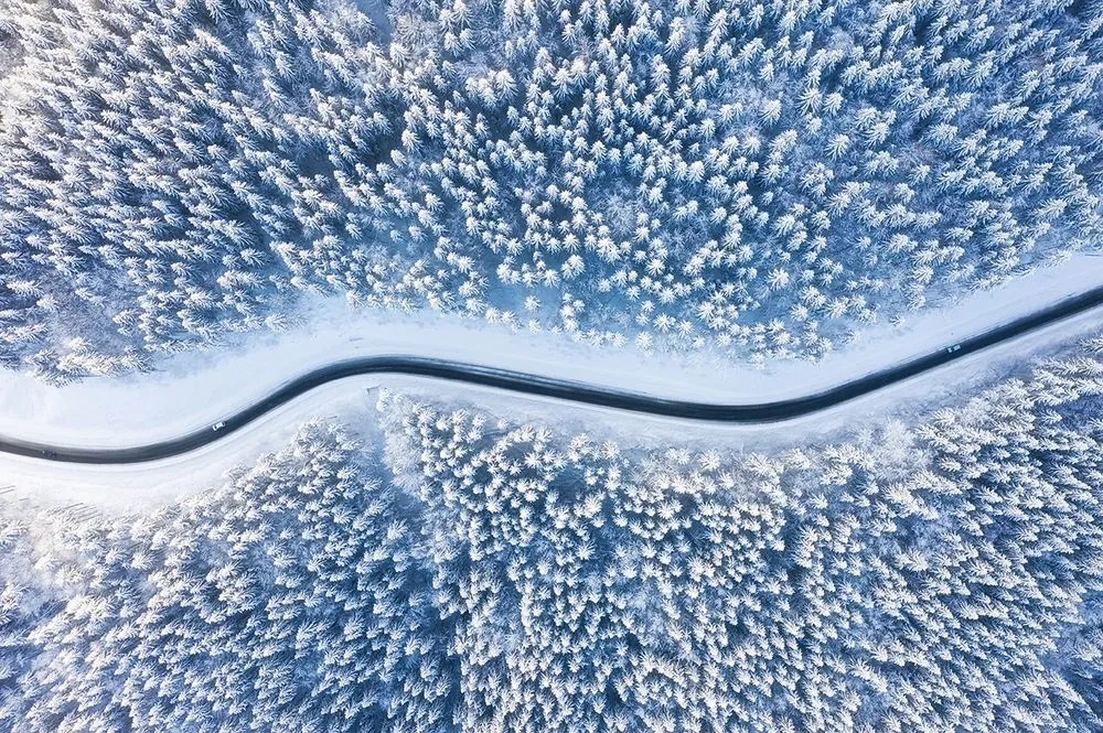 Carta da parati autoadesiva – Vista sul paesaggio invernale