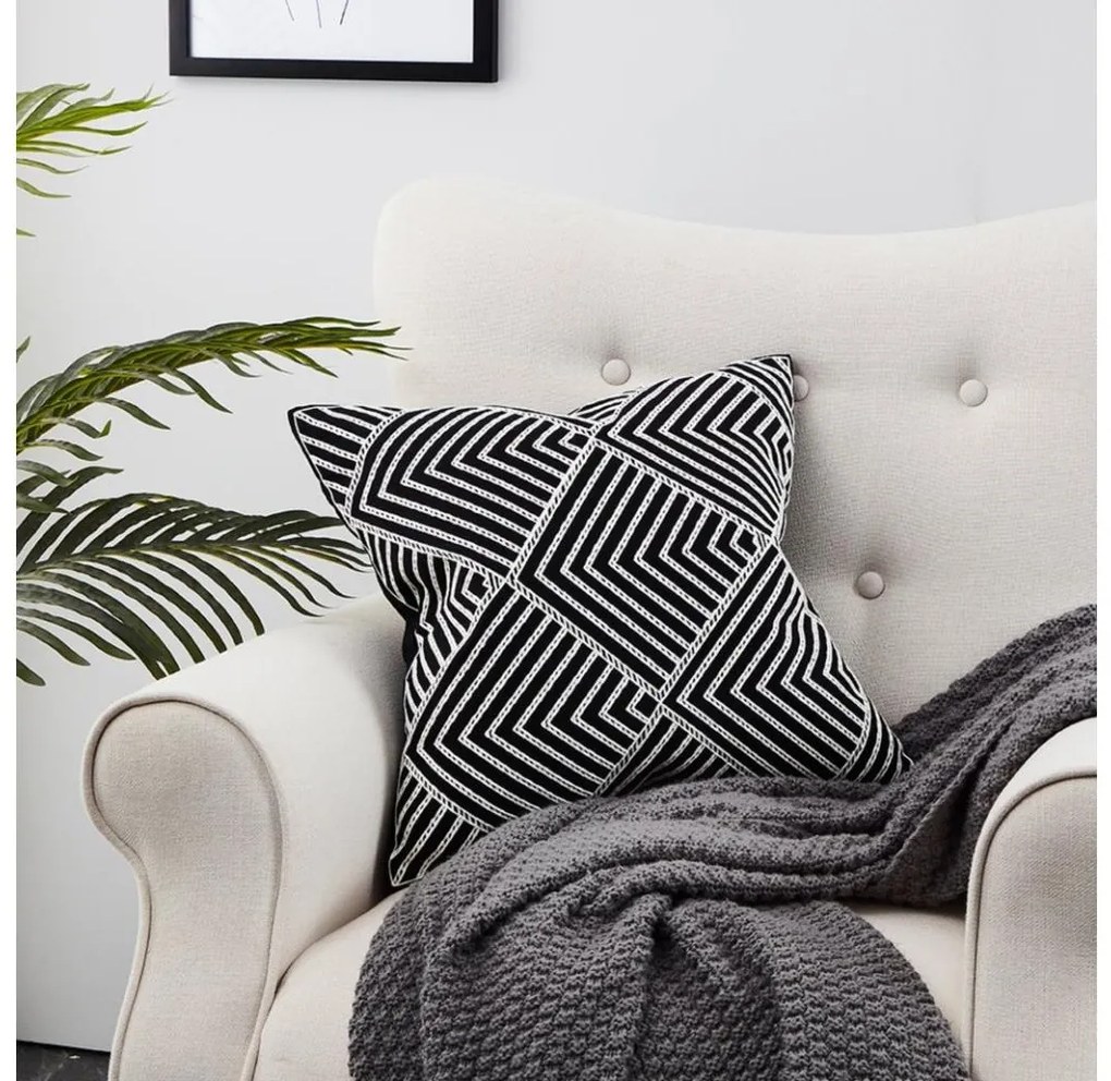 Eglo 420005 - Cuscino decorativo CHEVERY 45x45 cm nero/bianco