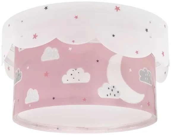 Dalber 61236S - Plafoniera per bambini MOON 2xE27/60W/230V rosa