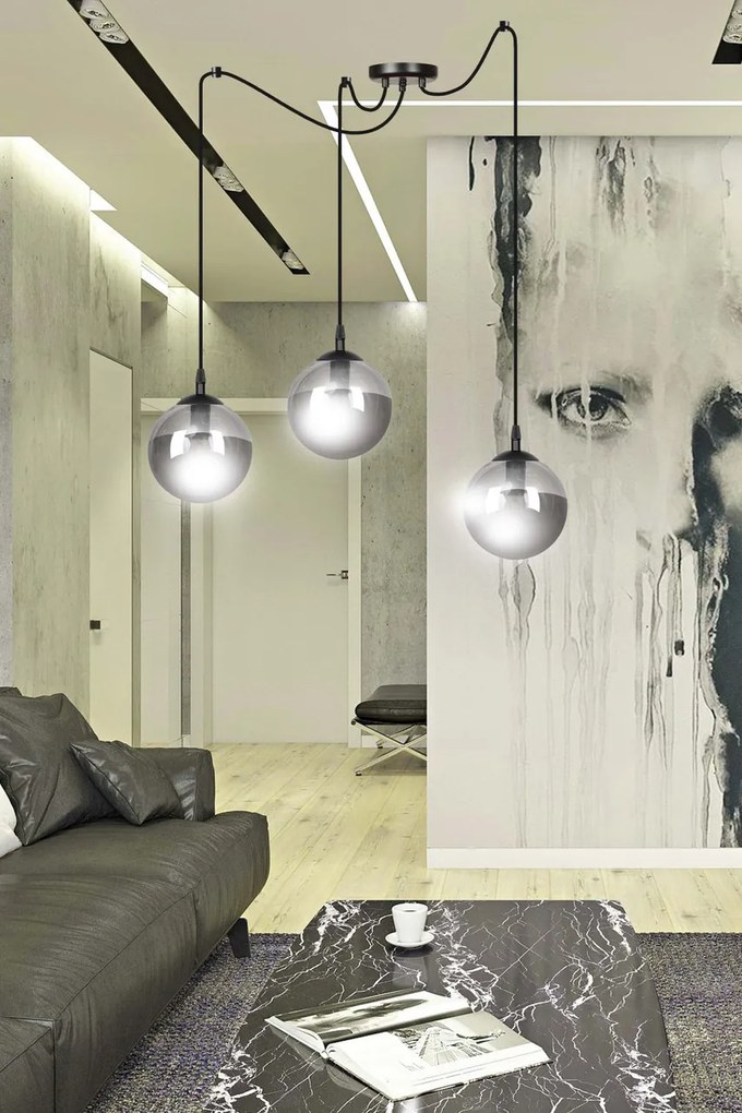 Lampadario a sospensione GIGI 3 BLACK GRAFIT