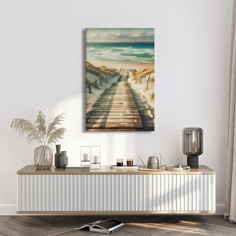 Quadro su tela – Sentiero attraverso le dune verso il mare