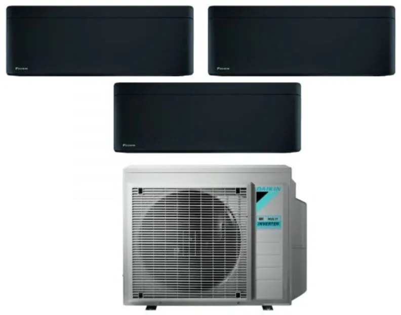 Daikin - Climatizzatore Condizionatore Bluevolution Trial Split Inverter serie stylish total black 7+9+9 con 3MXM52N R-32 Wi-Fi Integrato