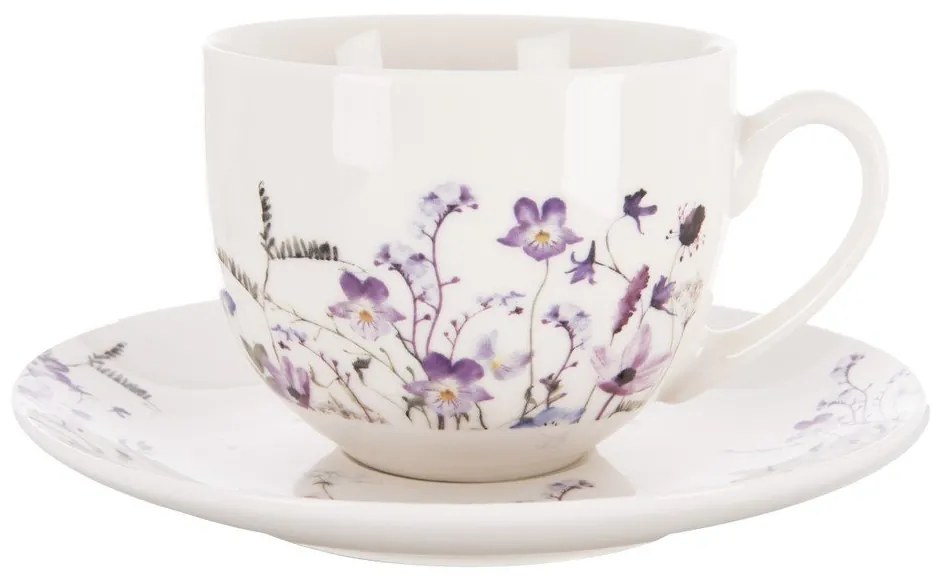 Tazzina bianca/viola in porcellana 280 ml Louka – Orion