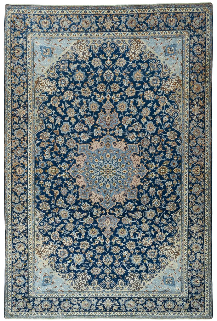 Kashmar Tappeto 250 x 370 Blu (Iran) Annodato A Mano