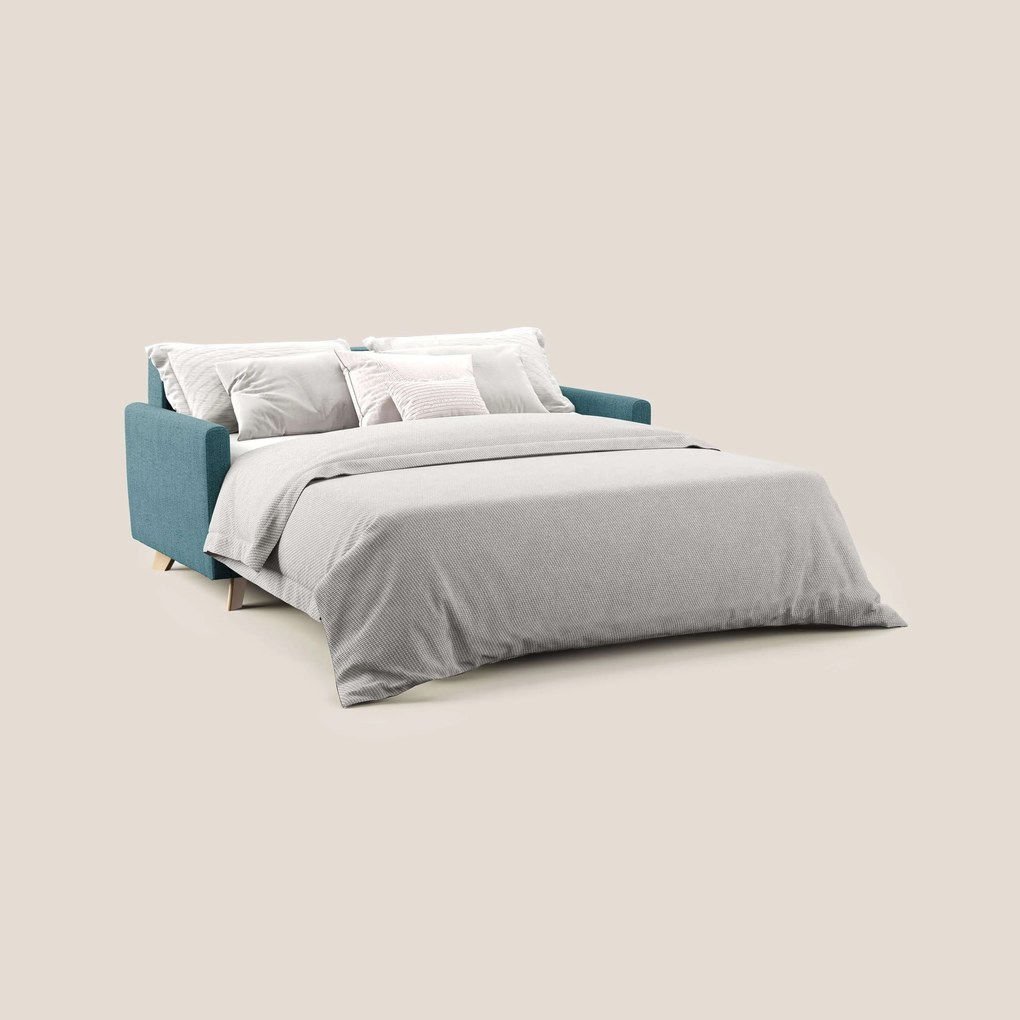 Edgar divano letto matrimoniale in tessuto felis impermeabile T03 azzurro