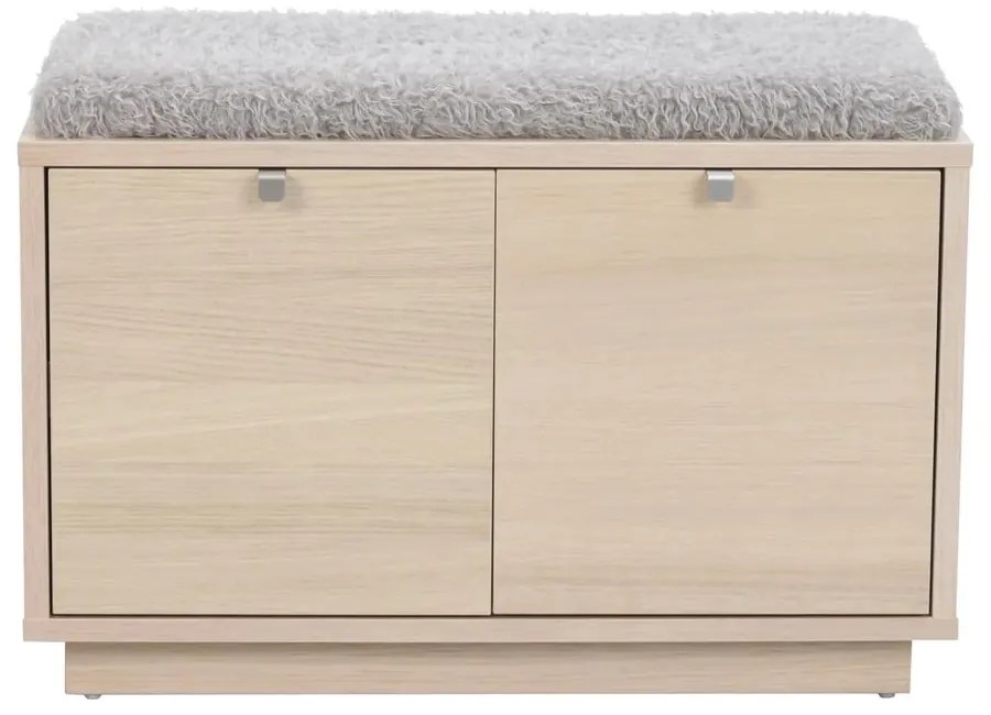 Scarpiera color naturale con panca grigia 70 cm Confetti - Rowico