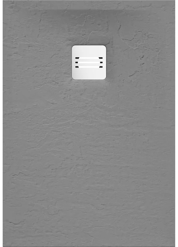 Piatto doccia ultrasottile SENSEA in resina REMIX L 70 x L 100 x H 3 cm grigio opaco effetto pietra