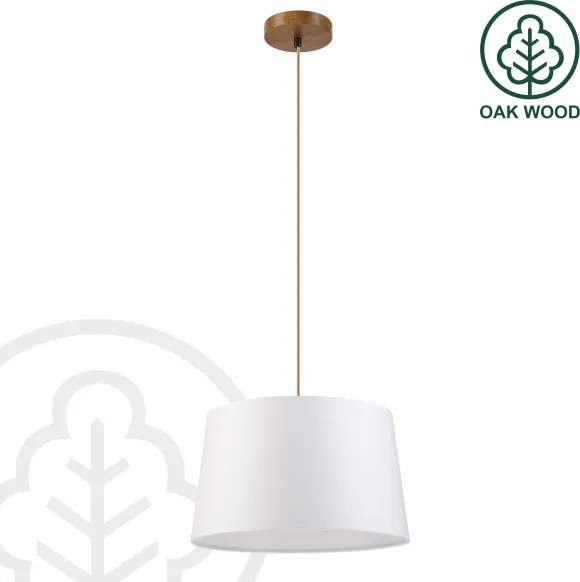 Lampada sospesa su cavo AIDA 1xE27/60W/230V Ø 35 cm rovere/marrone/bianco