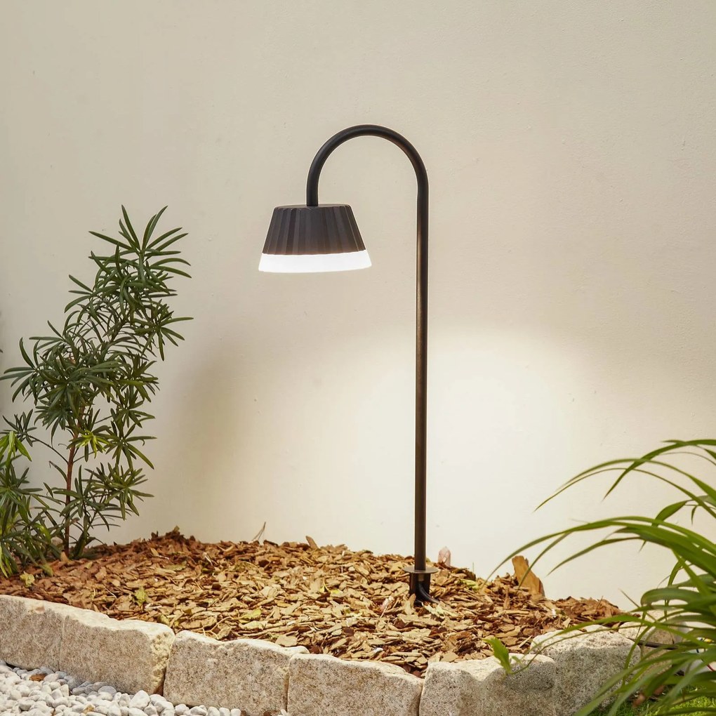 Lampada con picchetto a terra Lindby LED Ameline, grigio scuro, IP65, 77 cm