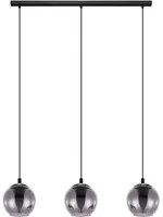 Lampadario Moderno Ariscani 3 Luci Acciaio Nero