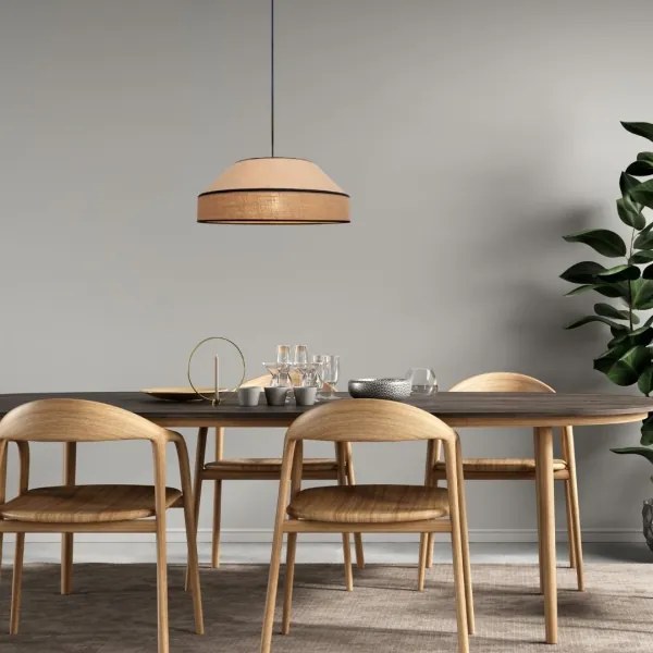 Lampadario a sospensione con filo MANISO 1xE27/60W/230V diametro 45 cm beige