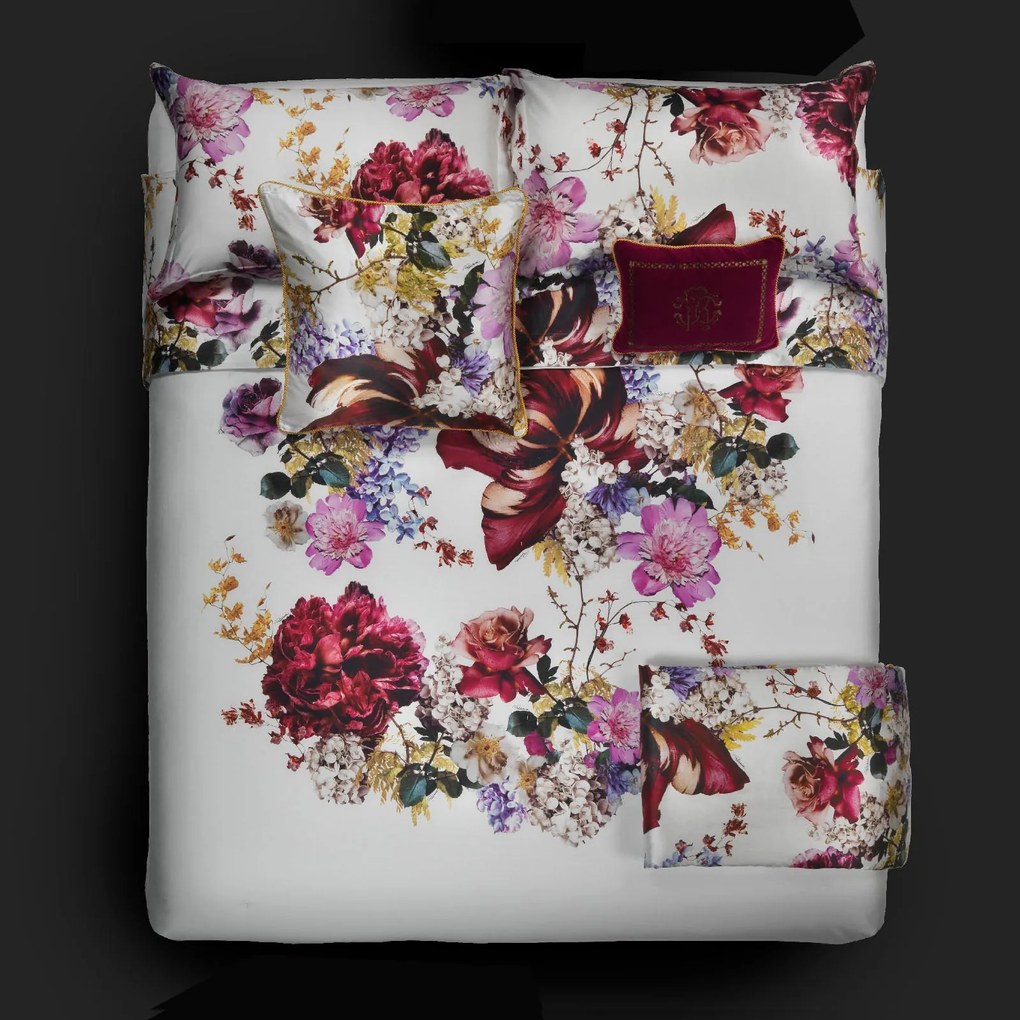 Completo Lenzuola in Raso di cotone Floris Matrimoniale -