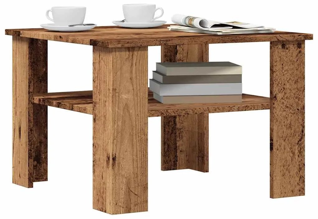 Tavolino Da Salotto Legno Vecchio 60x60x42 Cm Legno Multistrato /