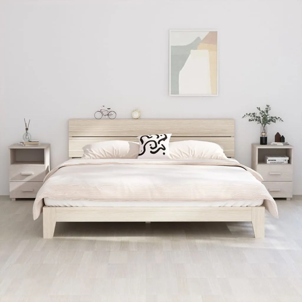 Comodini Hamar 2 Pz Bianchi 40x35x62 Cm İn Legno Di Pino /