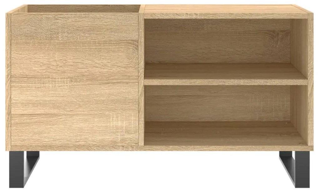 Mobile porta dischi rovere sonoma 85x38x48 cm legno multistrato