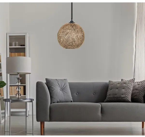 Lampadario su corda  JUTE 1xE27/60W/230V marrone