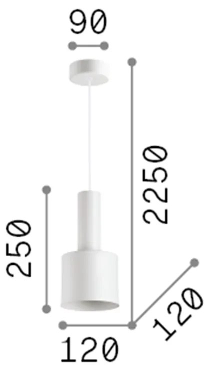 Sospensione Moderna Holly Metallo Bianco 1 Luce E27