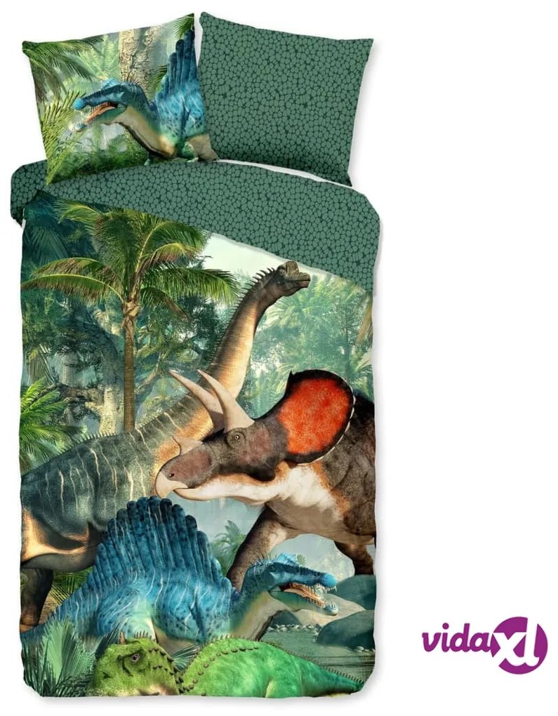 Good Morning Copripiumino per Bambini JURASSIC 140x200/220 cm Verde