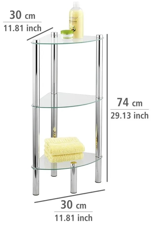 Scaffale ad angolo con 3 scomparti Angolo Yago - Wenko