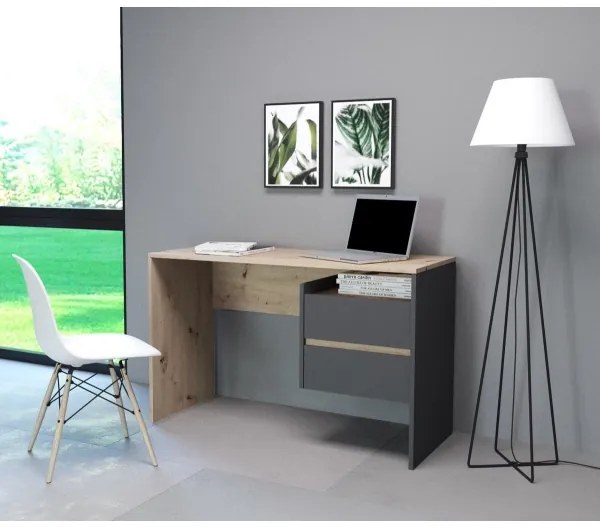 Scrivania con cassetti MARLO in rovere artisan/antracite