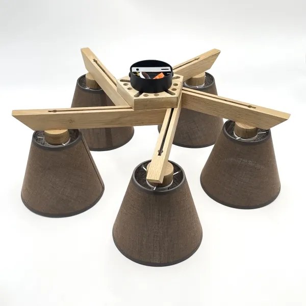 Brilagi - LED Lampadario a plafone ANTHONY 5xE14/40W/230V quercia/marrone