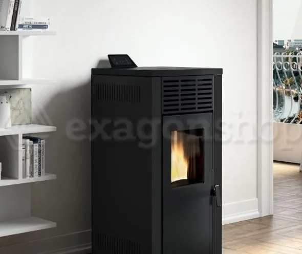 Royal Jada 12 Stufa A Pellet Ad Aria 12 Kw Serbatoio 27 Kg 50x63x117 Cm In Acciaio Nero