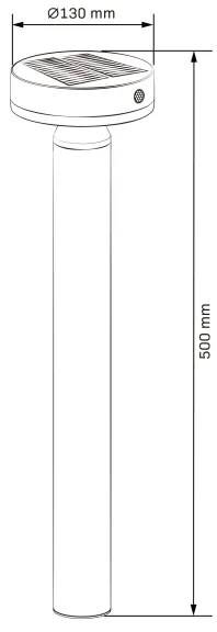 Lampada solare LED GWINEA LED/4,5W/3,7V 2000mAh 50cm IP44 nera con sensore