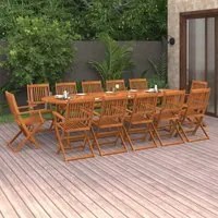 Set da Pranzo da Giardino 13 pz in Legno Massello di Acacia 3086979