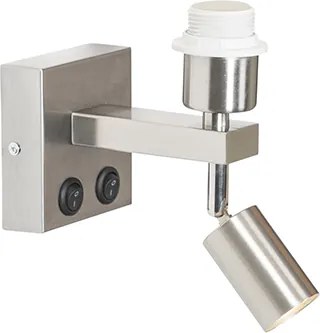 Applique moderna in acciaio con luce di lettura - Brescia