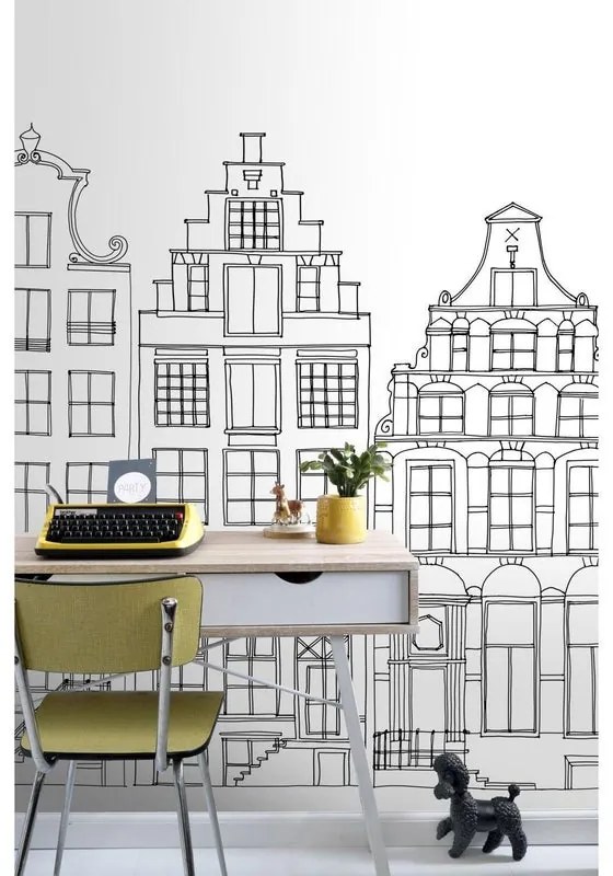 Fotomurale ESTA Case Amsterdam, nero 139X280 cm