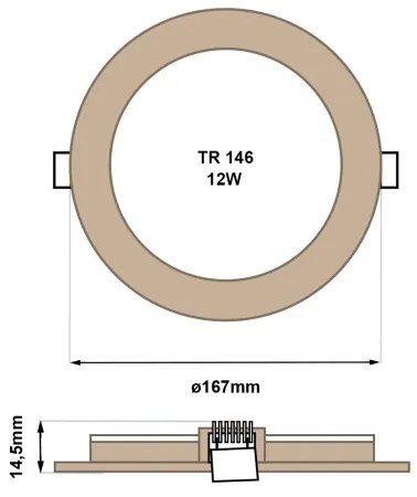 Lampada LED da incasso CIRCLE LED/12W/230V 4200K diametro 16,7 cm marrone