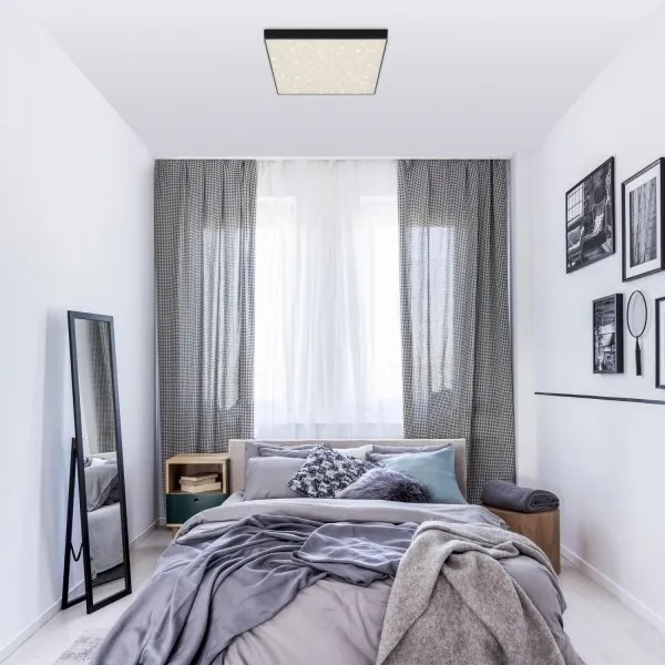 Briloner 7078-415 - Plafoniera LED STAR SKY LED/21W/230V 28x28 cm nero