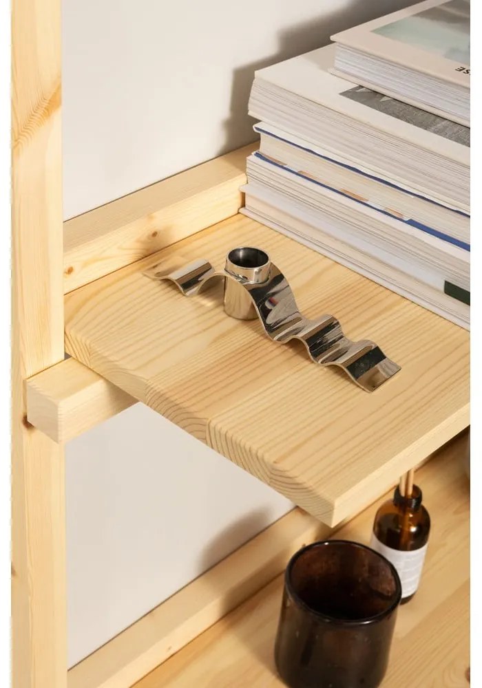 Libreria da parete di colore naturale in pino massiccio 66x127 cm Groove – Karup Design