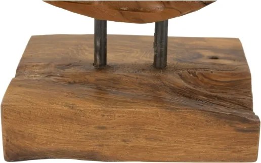 Scultura Coin In Teak Riciclato Cm 30X15,5X40 (Pezzi Unici - Non Rip. In Serie)