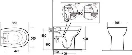 WC Filo Muro In Ceramica Bianco Rimless Morning RAK Ceramics + Copriwater
