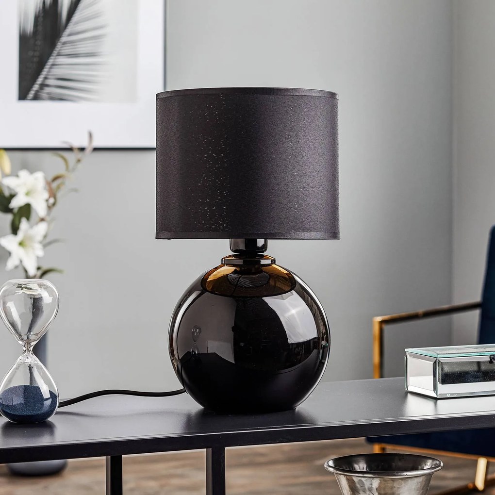 Euluna Lampada da tavolo Palla, Ø 20 cm, nero/oro