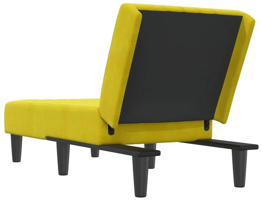 Chaise longue in velluto giallo