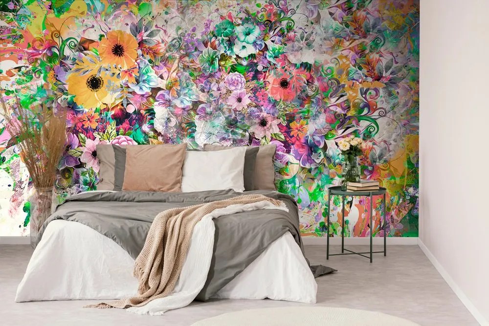 Carta da parati – Fiori multicolori