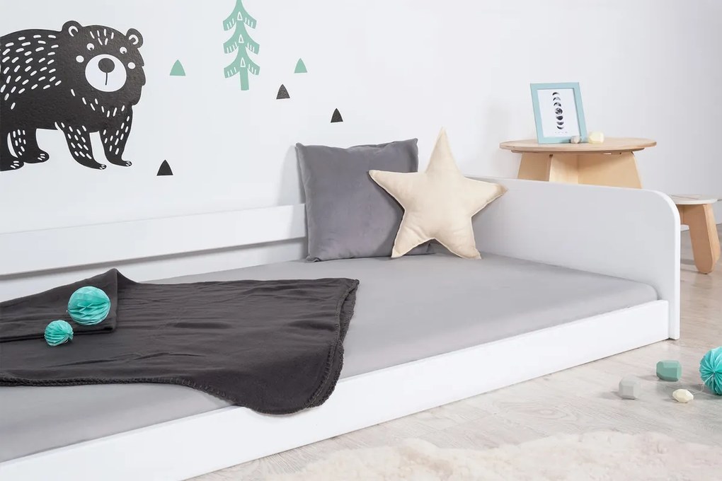 Lettino Montessori in legno Sia - bianco - 140x70 cm