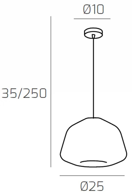 Sospensione Contemporanea Double Skin Alpha Metallo Cromo Vetro Ambra 1 Luce E27