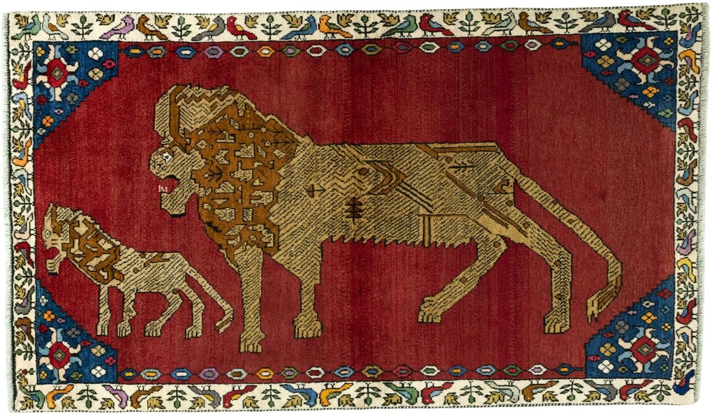 Gabbeh Tappeto 120x200 Rosso (Iran) Annodato A Mano